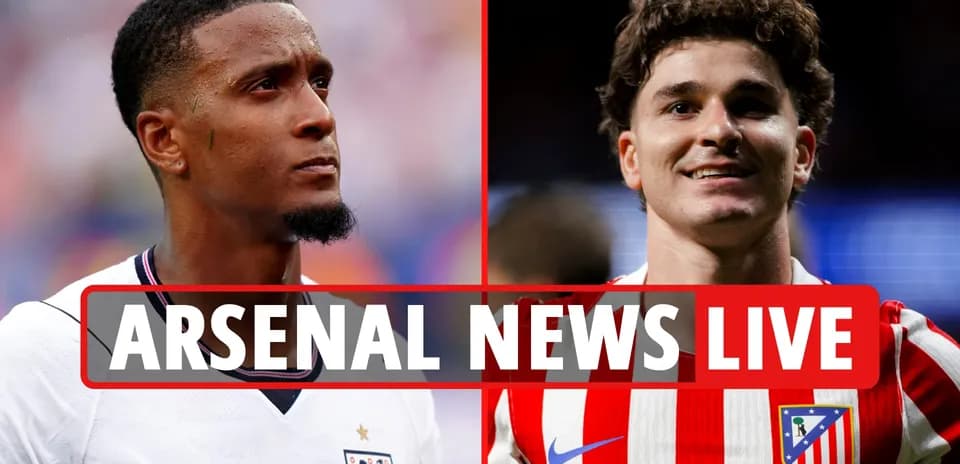Two football players from different teams with news banner
