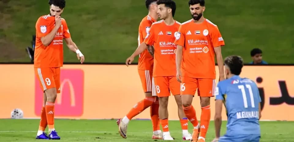 Ajman U23 players celebrating during the match