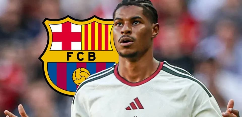 Player in jersey with FC Barcelona logo background