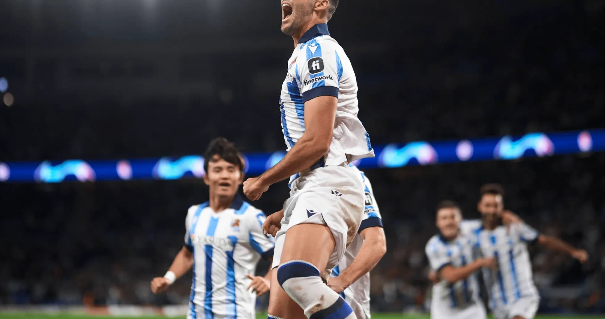 Real Sociedad player celebrating a goal