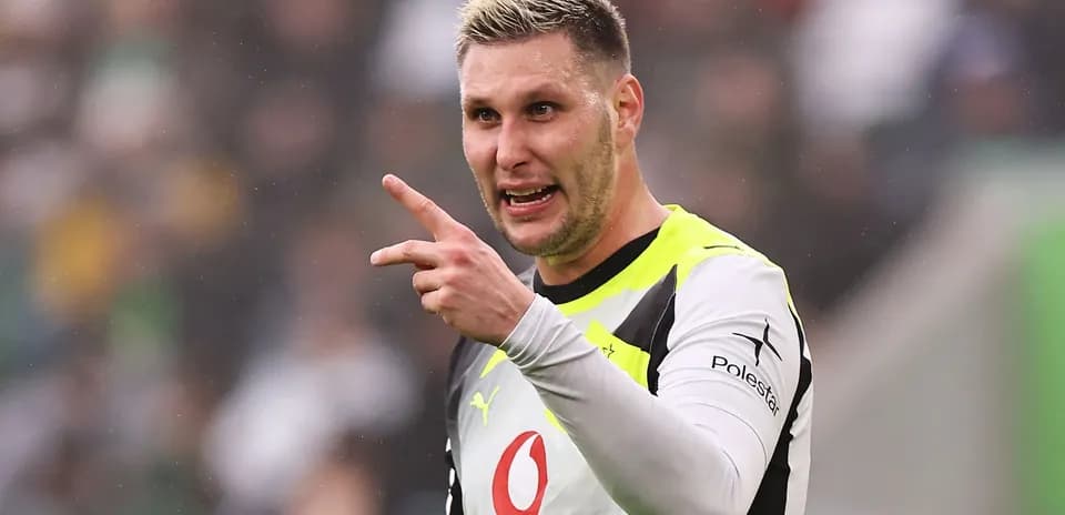 Goalkeeper gesturing during a football match