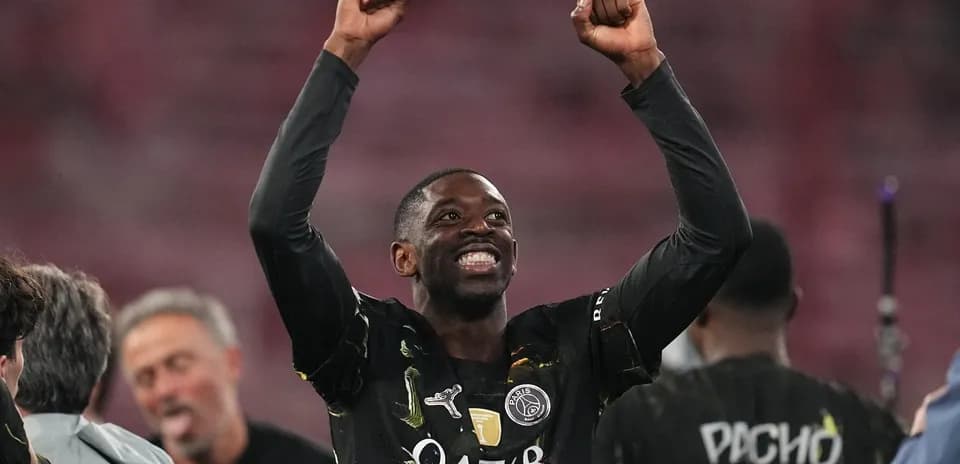 Player celebrating victory with raised arms