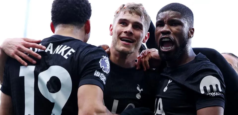 Tottenham players celebrating after a goal