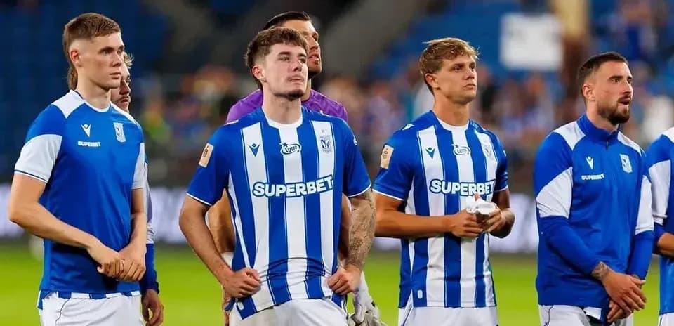 Lech Poznan players during UEFA Europa League match