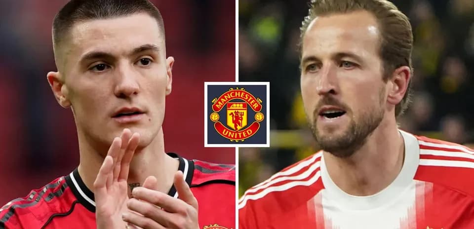 Two football players with Manchester United logo