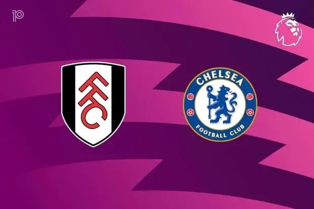 Fulham and Chelsea logos on purple background