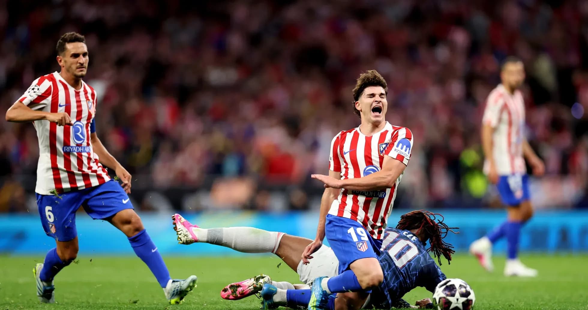 Atletico Madrid players in action during match