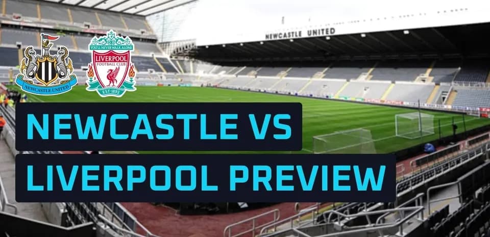 Stadium with Newcastle and Liverpool logos for preview