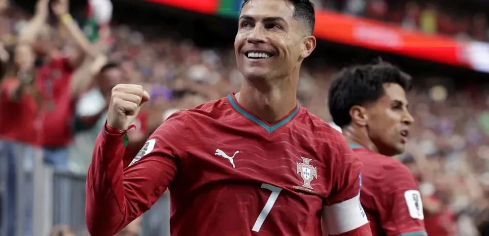 Cristiano Ronaldo celebrating during a match for Portugal