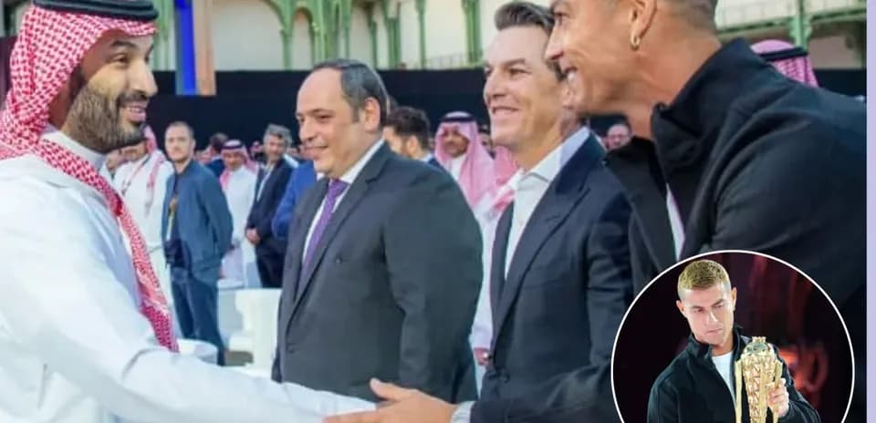 Saudi officials and Cristiano Ronaldo at event