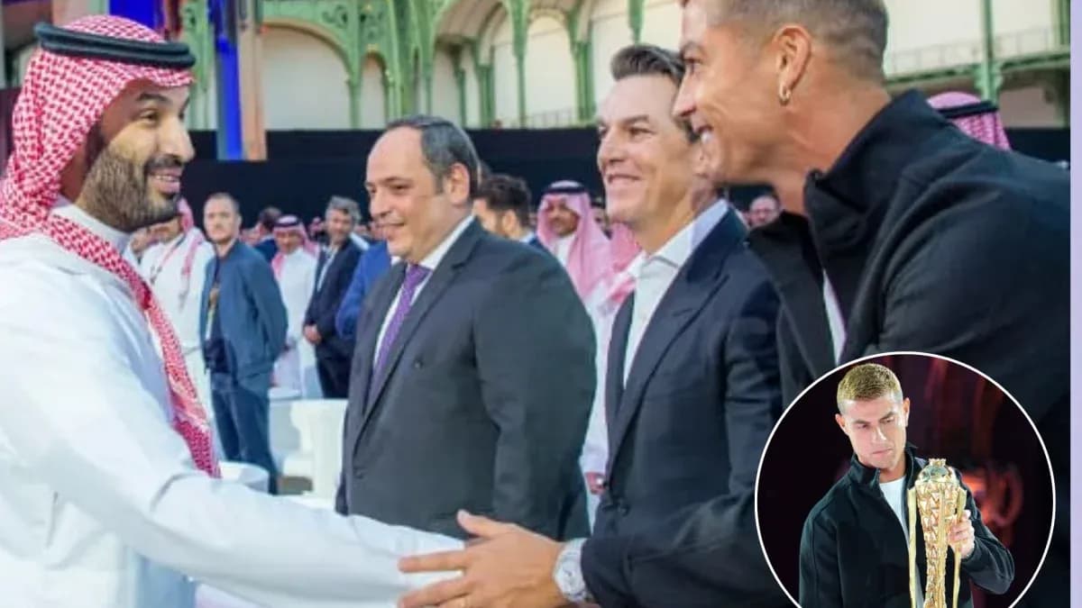 Saudi officials and Cristiano Ronaldo at event