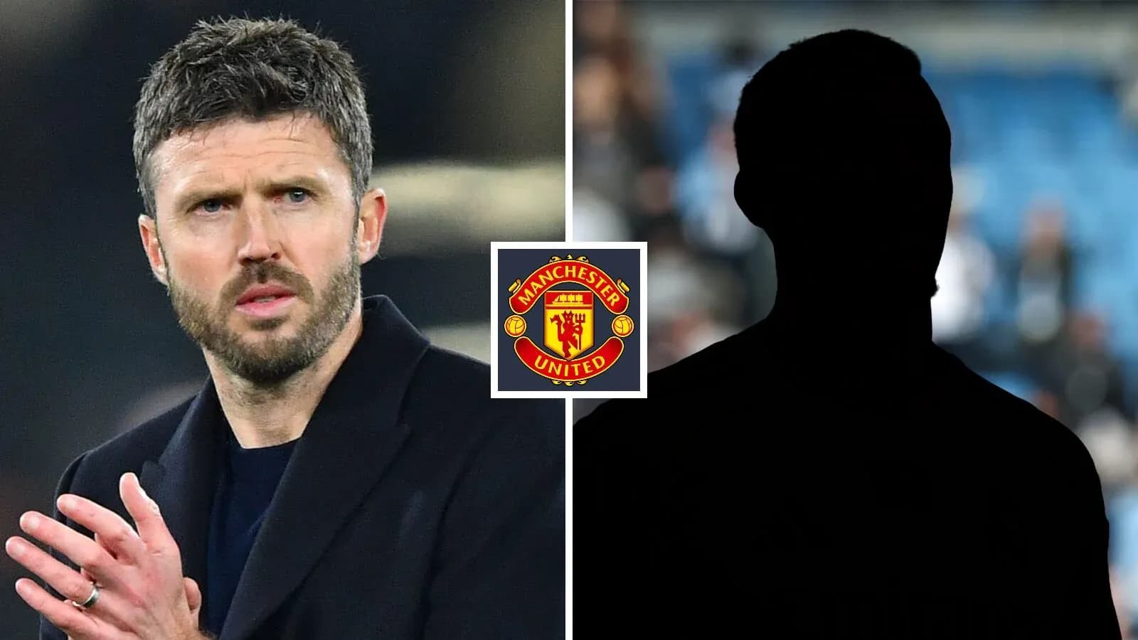 Michael Carrick and silhouette of a football player