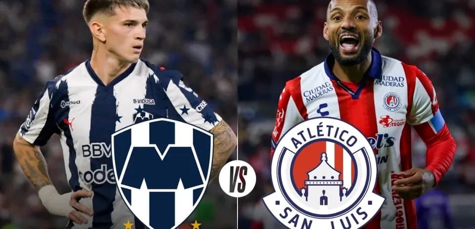 Monterrey players facing Atlético San Luis rivals