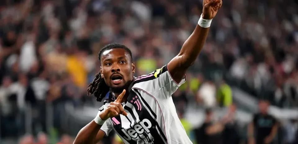 Player celebrating goal at Juventus stadium