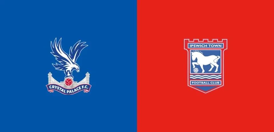 Logos of Crystal Palace and Ipswich Town FC