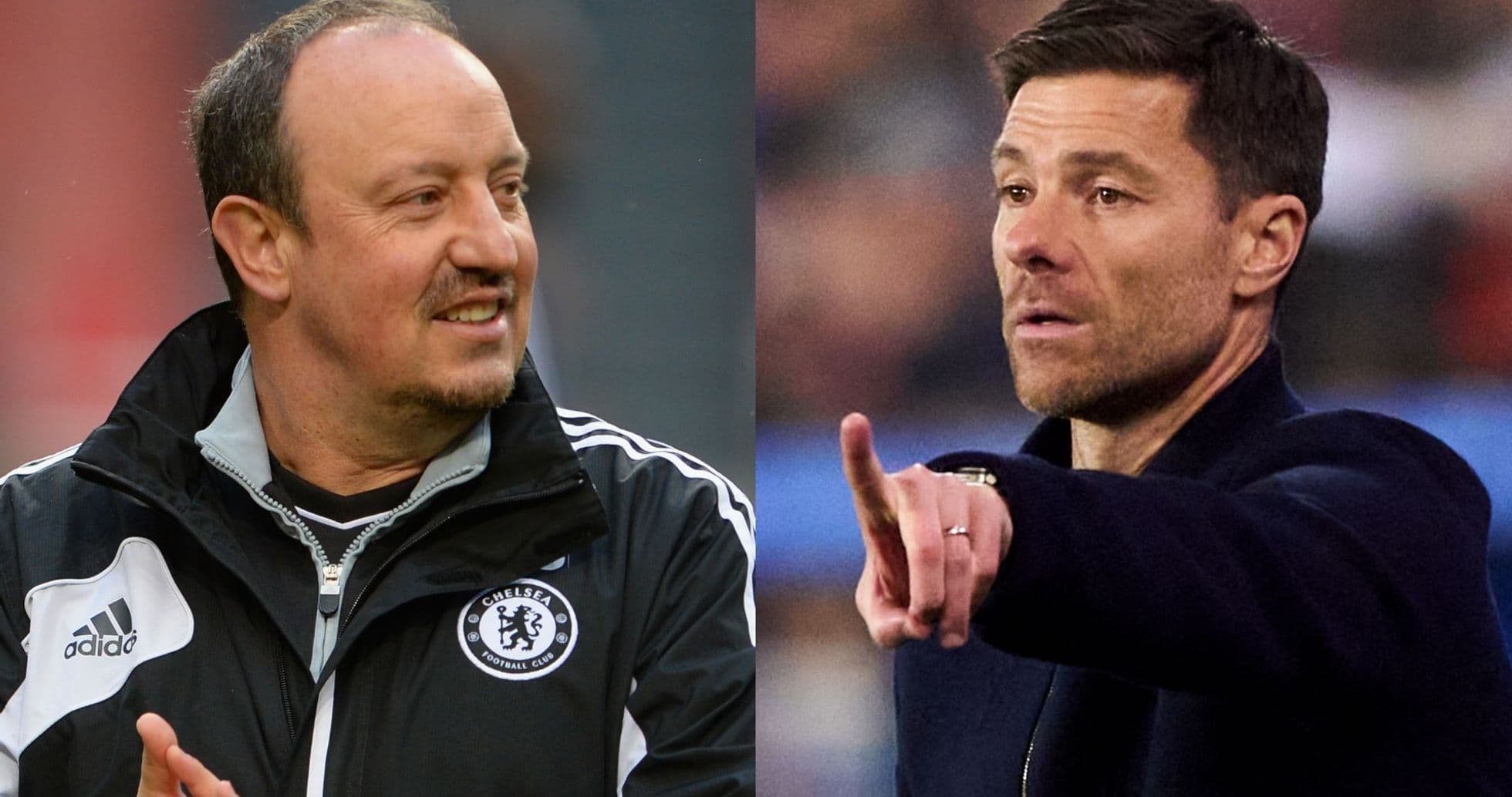 Two football managers on the sidelines during a match