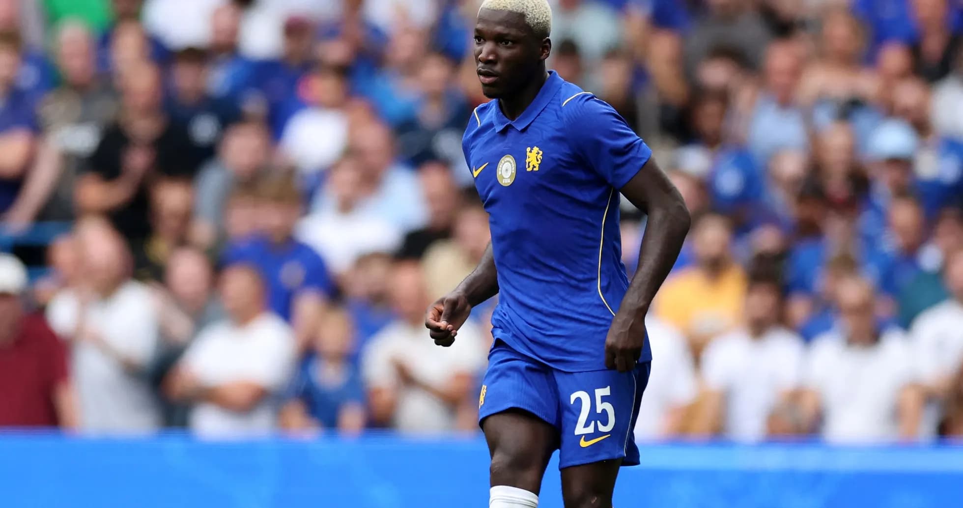 Chelsea player running during a match