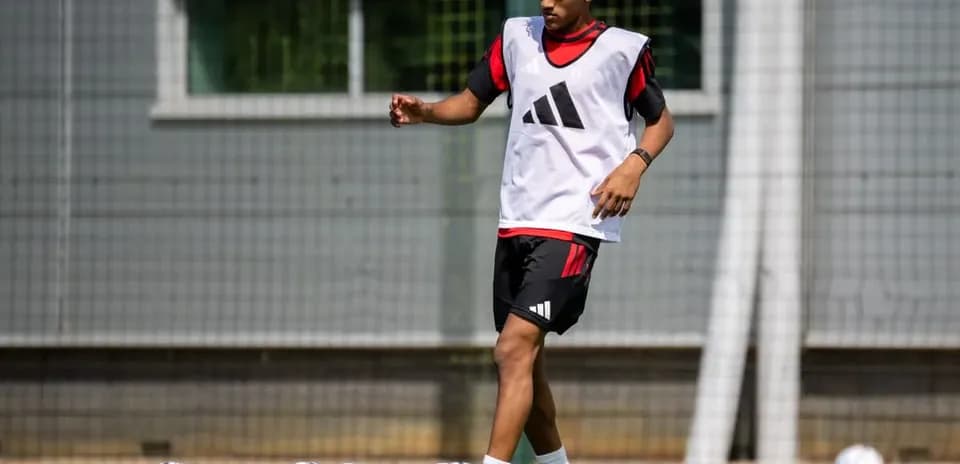 Player practicing dribbling during training session