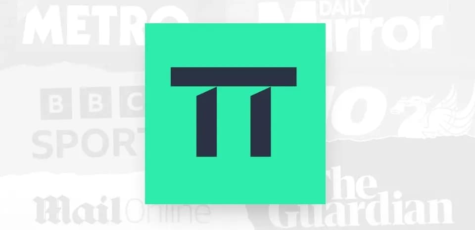 Logo design with a stylized 'T' on green background