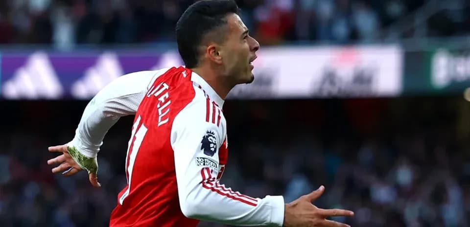 Player celebrating goal during Manchester City vs Arsenal