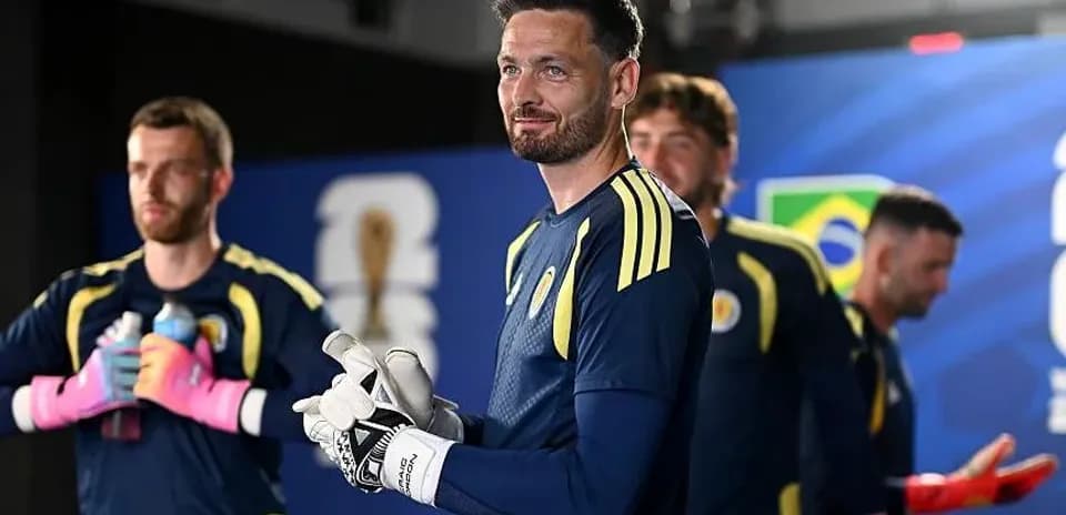 Goalkeeper and teammates preparing before match