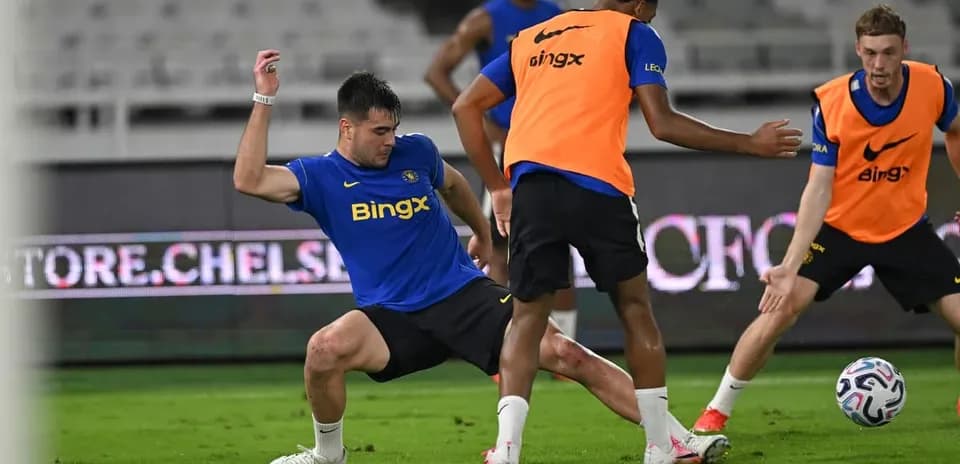 Players training during a football practice session