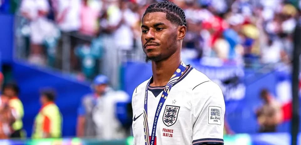 Player wearing England jersey after match