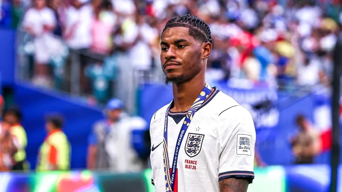 Player wearing England jersey after match