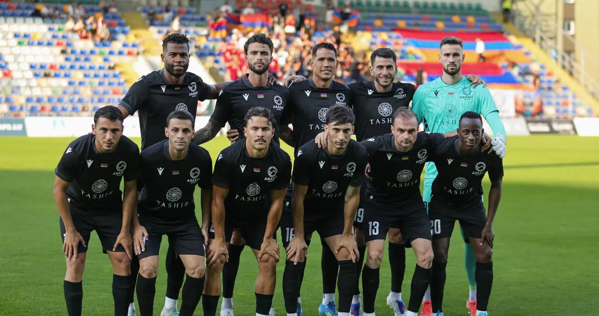 Ararat-Armenia team lineup before UEFA match Ararat-Armenia team lineup before UEFA match