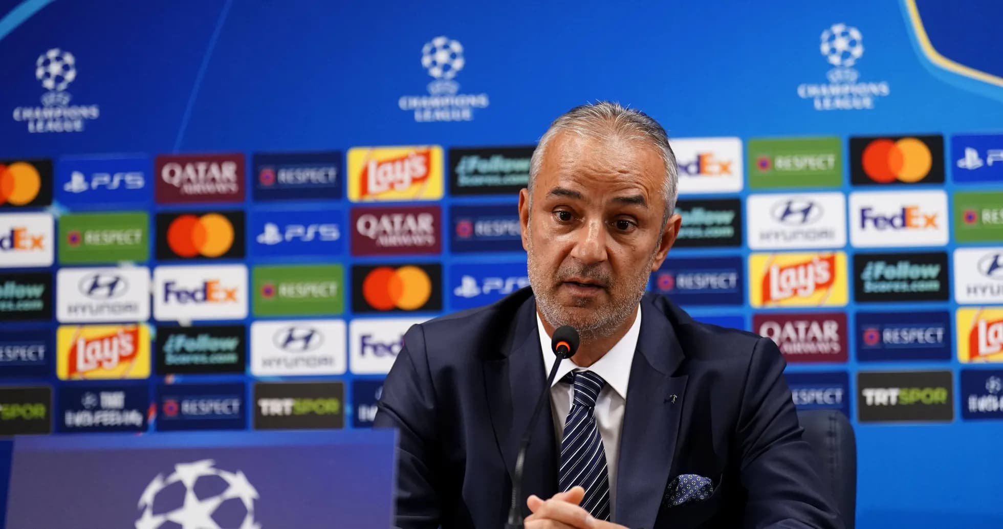 Manager speaking at UEFA Champions League press conference Manager speaking at UEFA Champions League press conference
