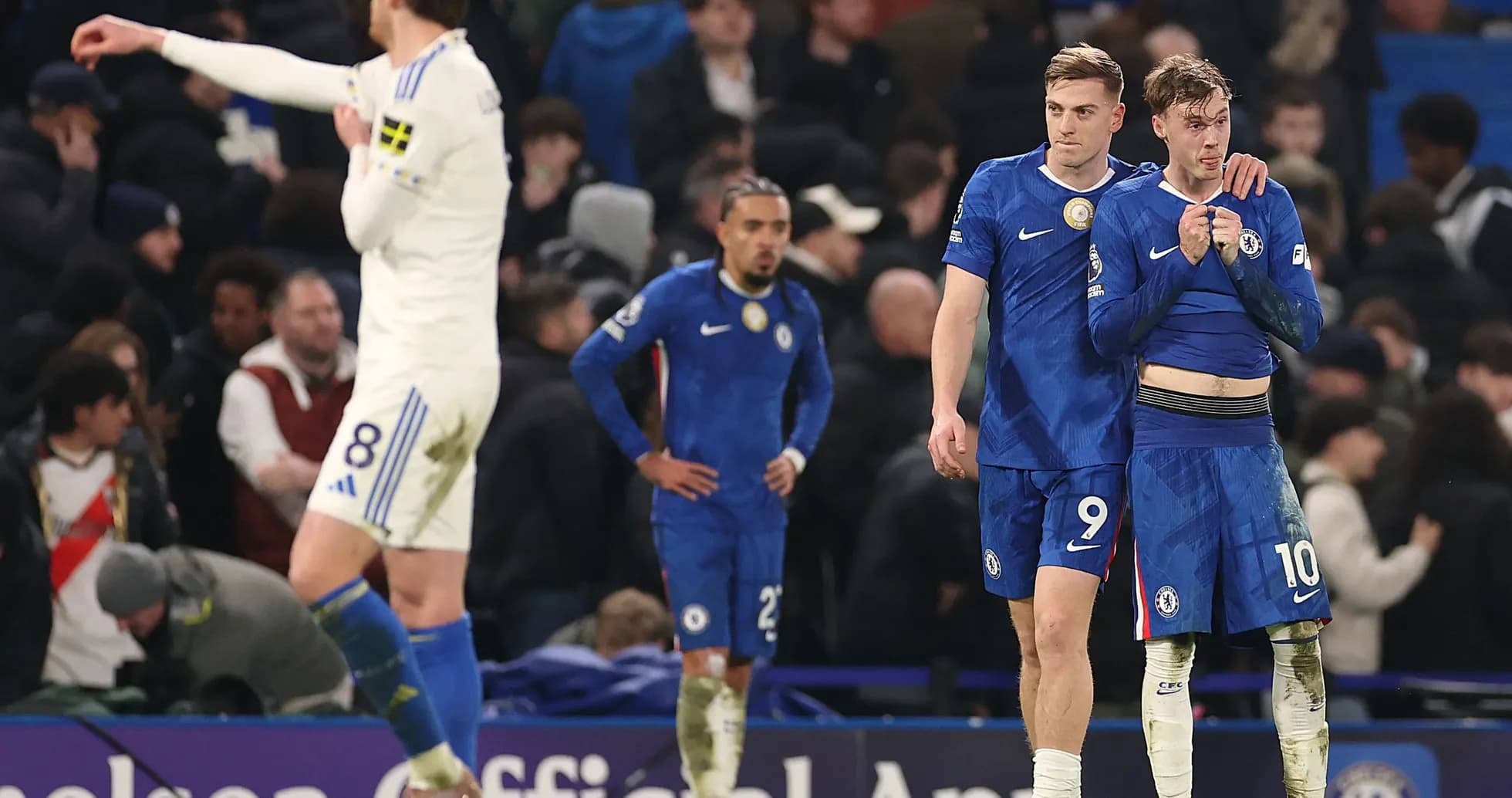 Chelsea players reacting after a match at Stamford Bridge Chelsea players reacting after a match at Stamford Bridge