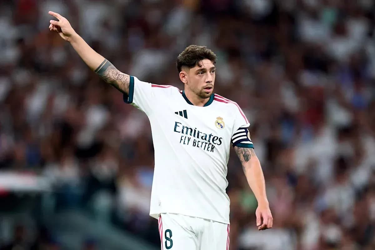 Player signaling during a match for Real Madrid Player signaling during a match for Real Madrid
