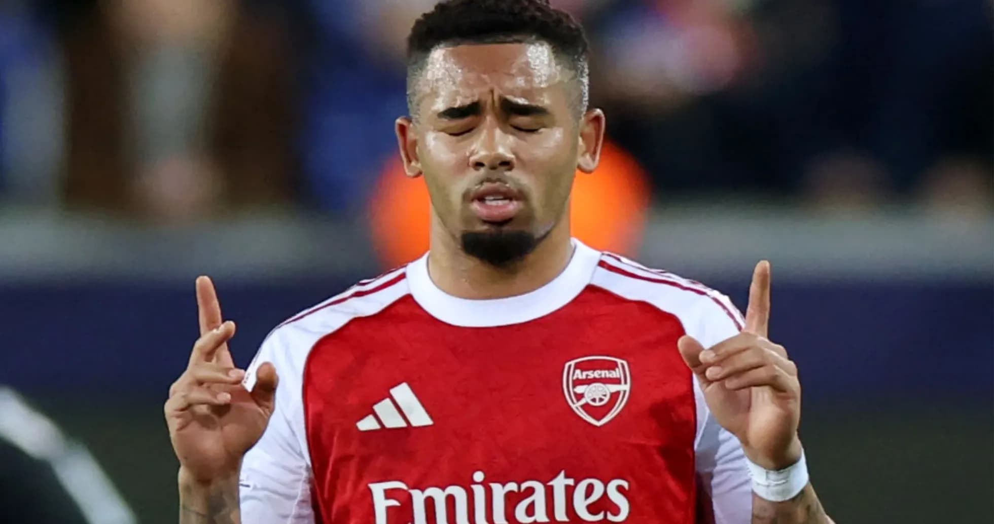 Player with Arsenal jersey during match celebration Player with Arsenal jersey during match celebration
