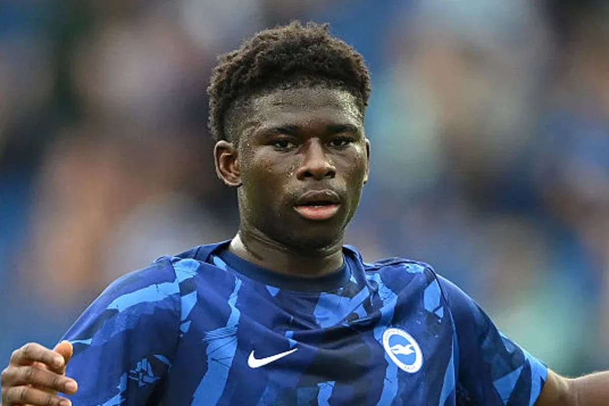 Player in Brighton kit during match action Player in Brighton kit during match action