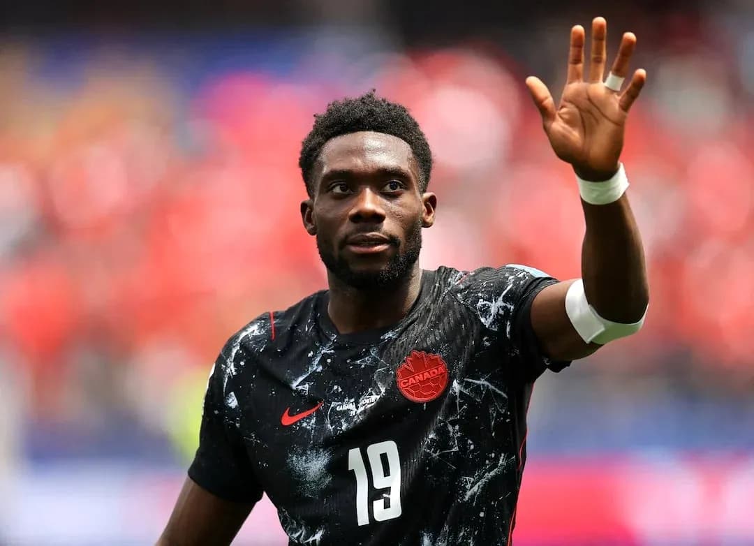 Canada player waving during football match Canada player waving during football match