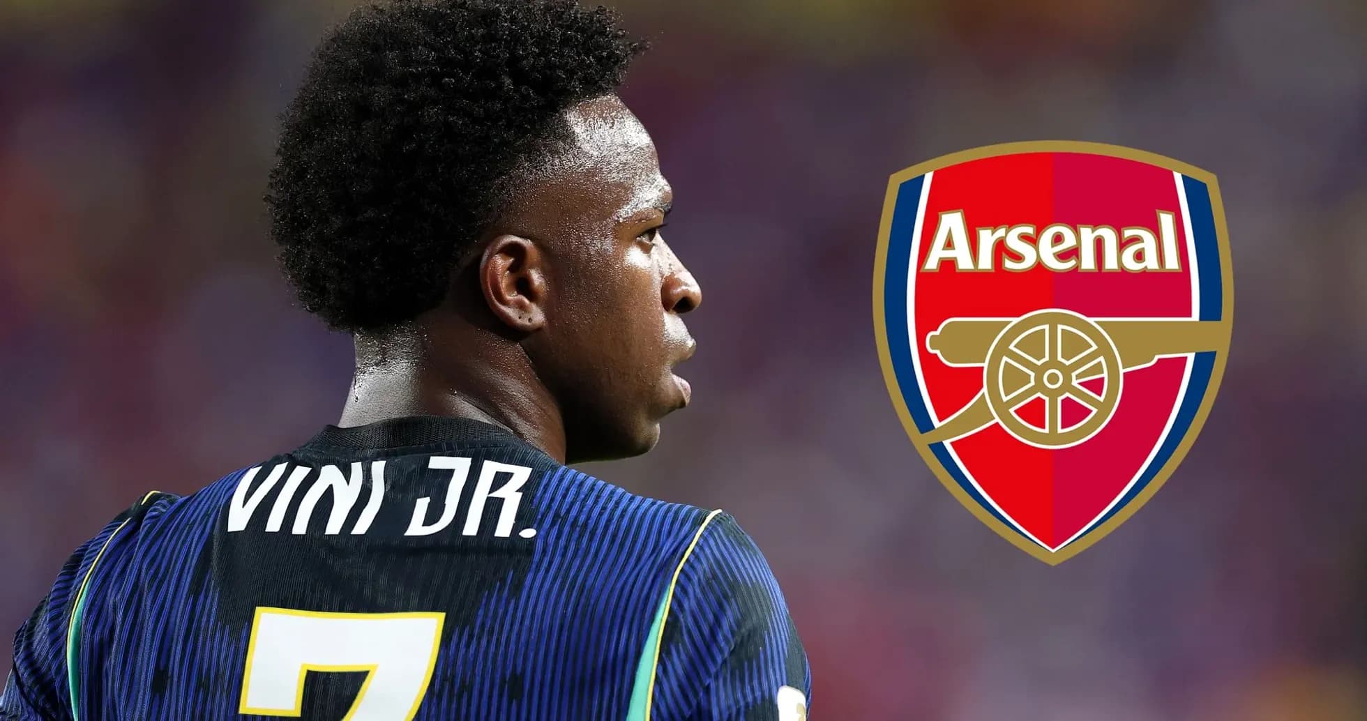 Player in jersey with name 'VINI JR.' and number 7 Player in jersey with name 'VINI JR.' and number 7
