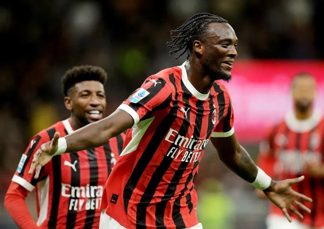 AC Milan player celebrating a goal AC Milan player celebrating a goal