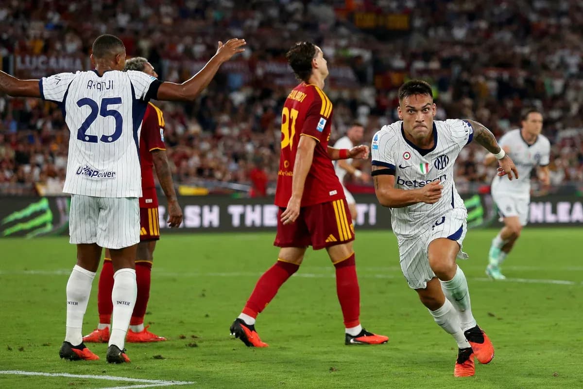 Lautaro Martínez celebrating a goal during match Lautaro Martínez celebrating a goal during match
