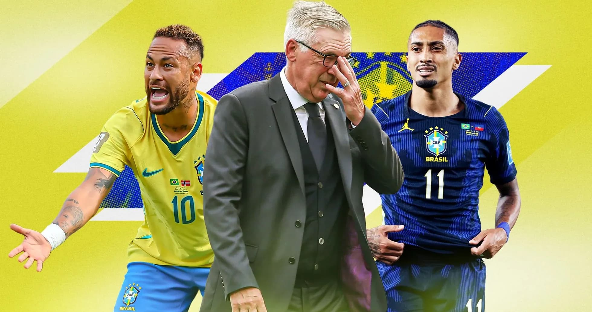 Neymar and players in Brazil kits with coach Neymar and players in Brazil kits with coach
