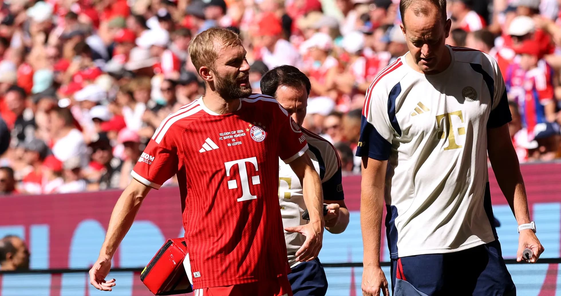 Bayern Munich players walking off the pitch Bayern Munich players walking off the pitch