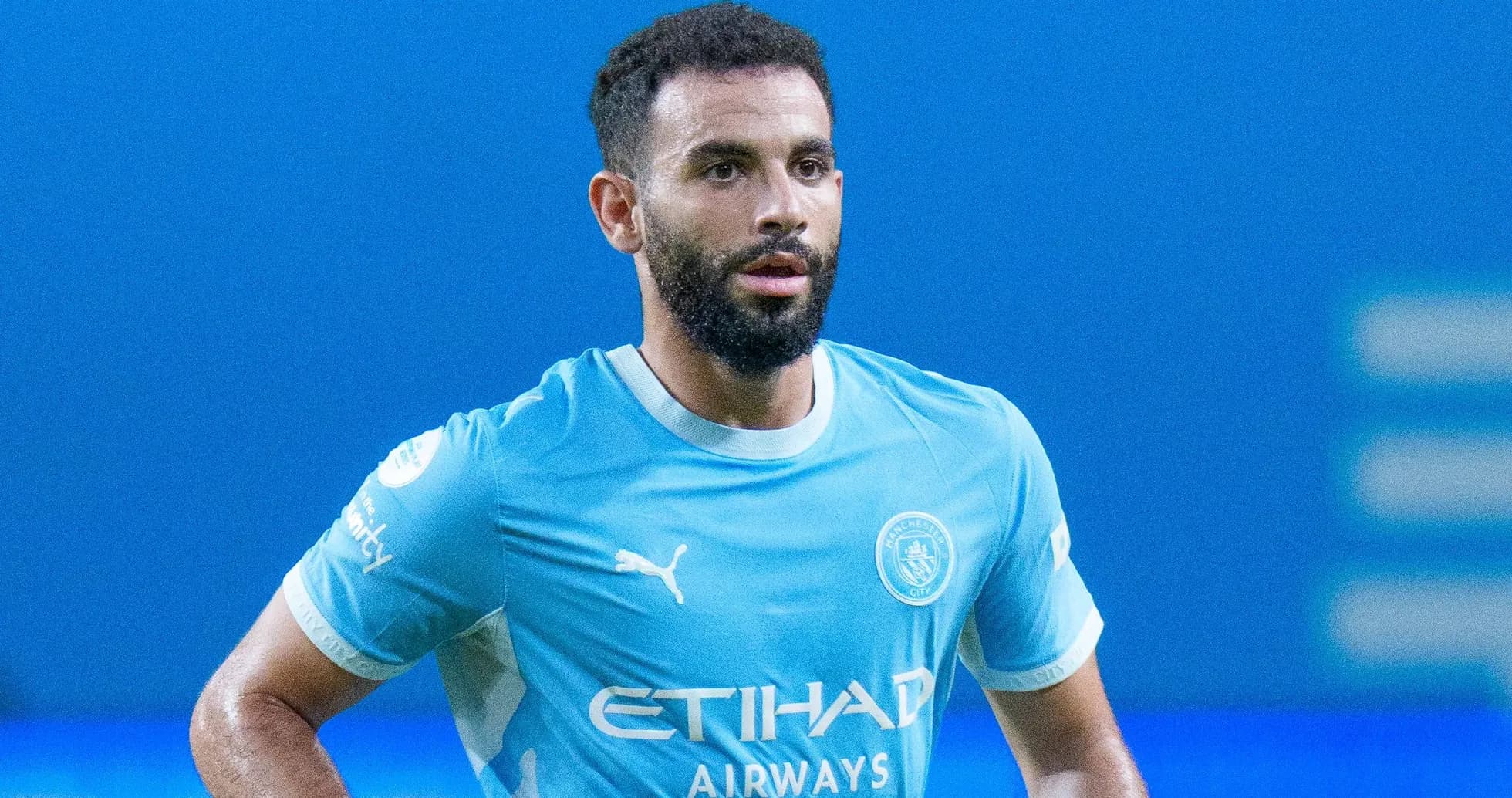 Player in Manchester City kit during match Player in Manchester City kit during match