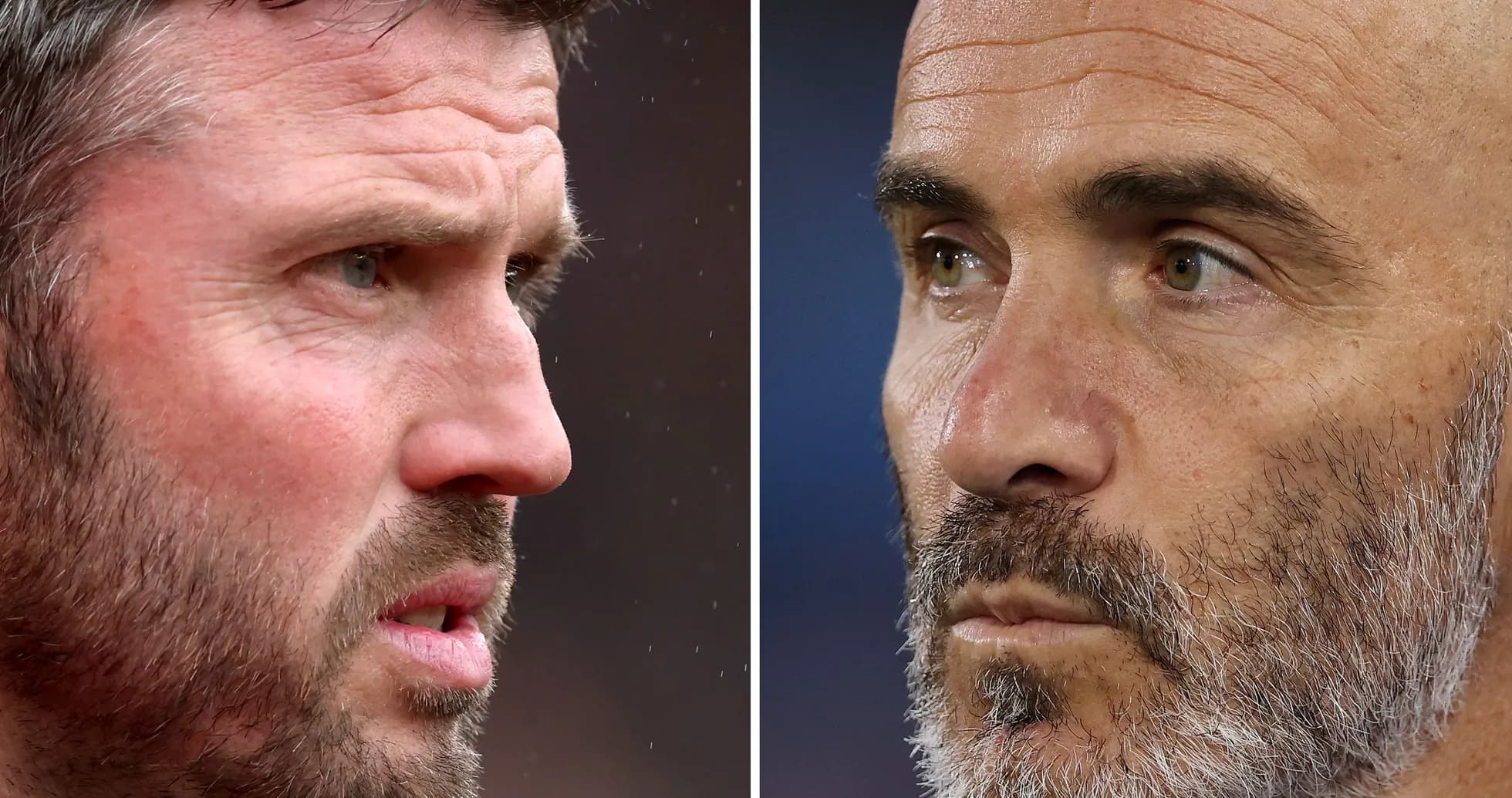 Two coaches facing each other in profile view Two coaches facing each other in profile view