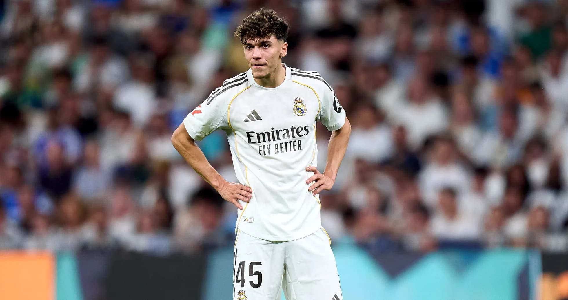 Player in Real Madrid jersey during match Player in Real Madrid jersey during match