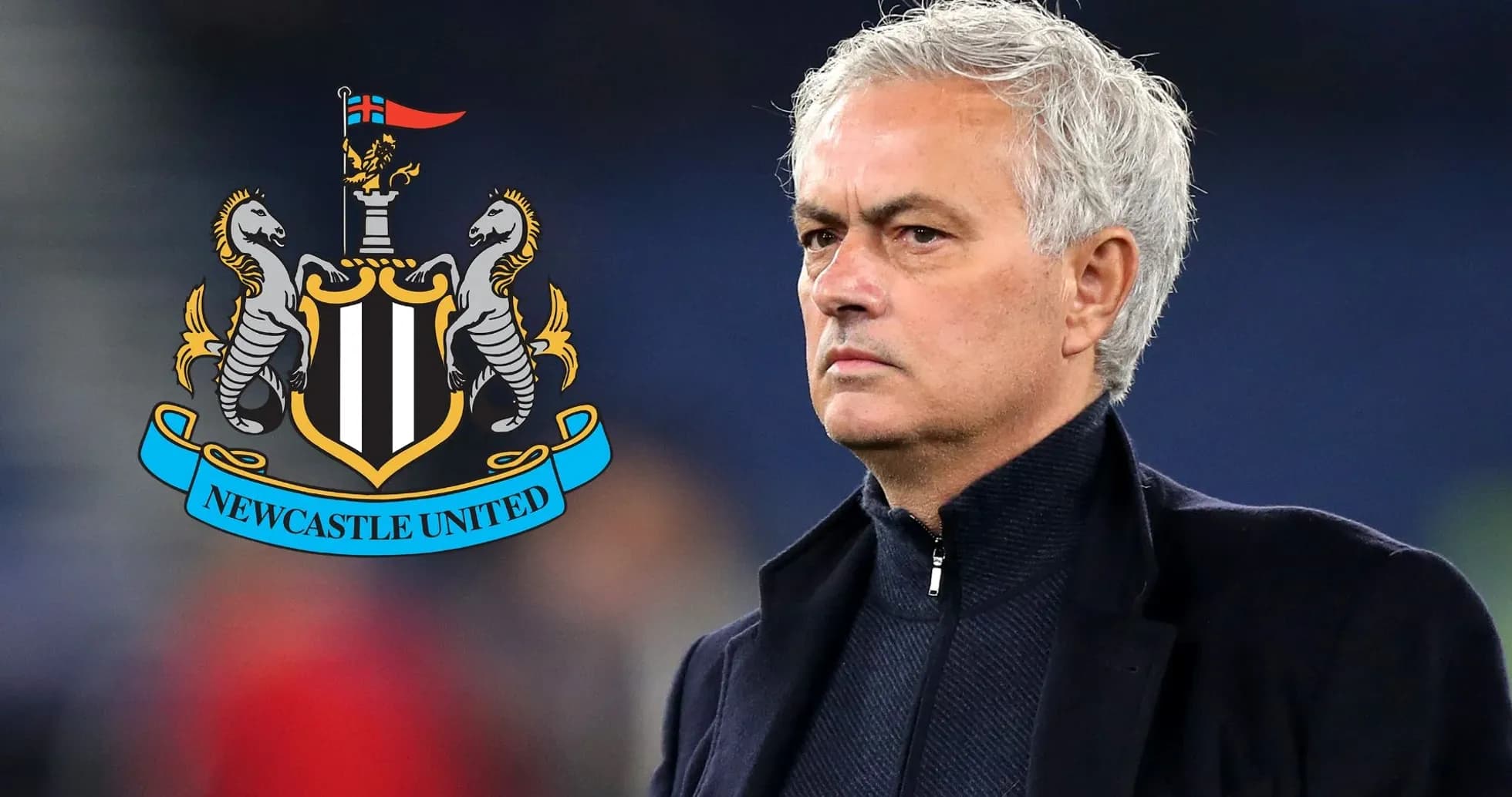 Coach standing next to Newcastle United logo Coach standing next to Newcastle United logo