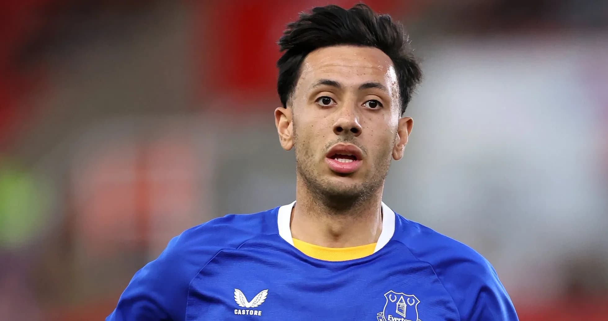 Player wearing Everton jersey during a match Player wearing Everton jersey during a match