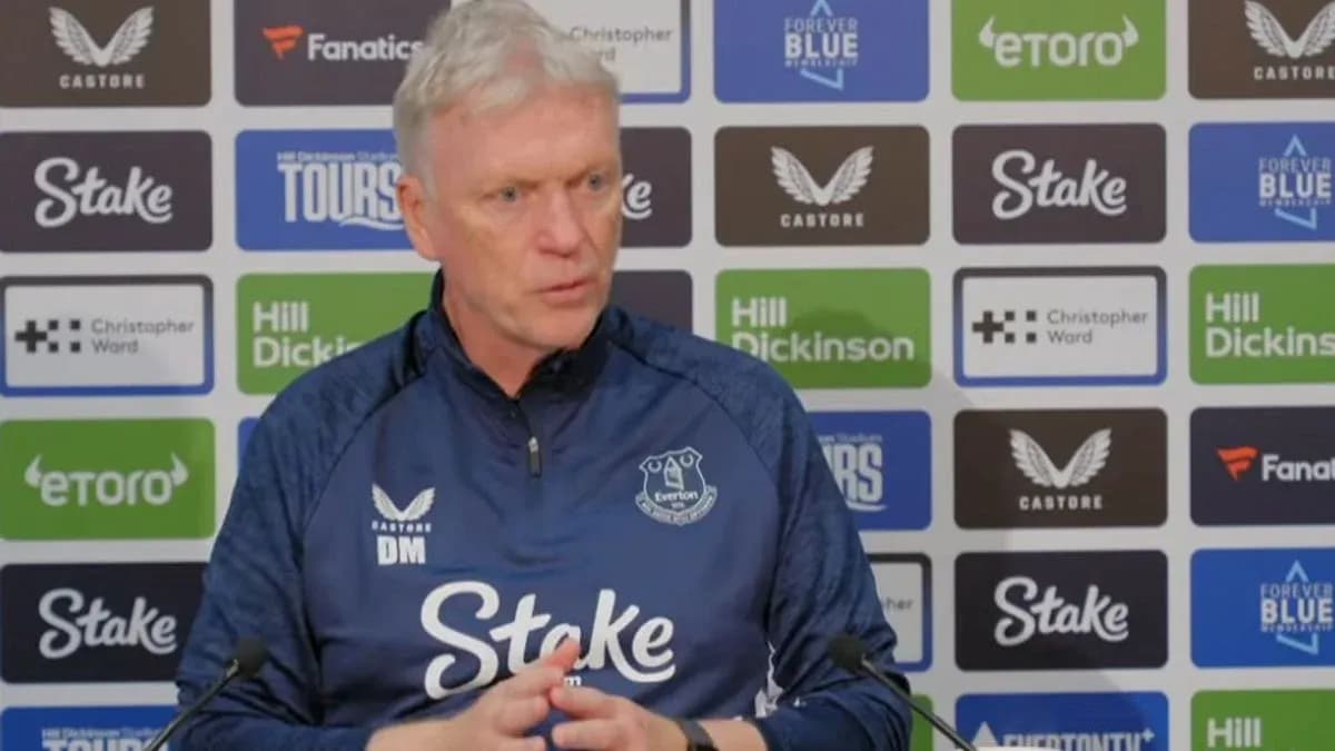 Manager speaking at press conference for Everton Manager speaking at press conference for Everton