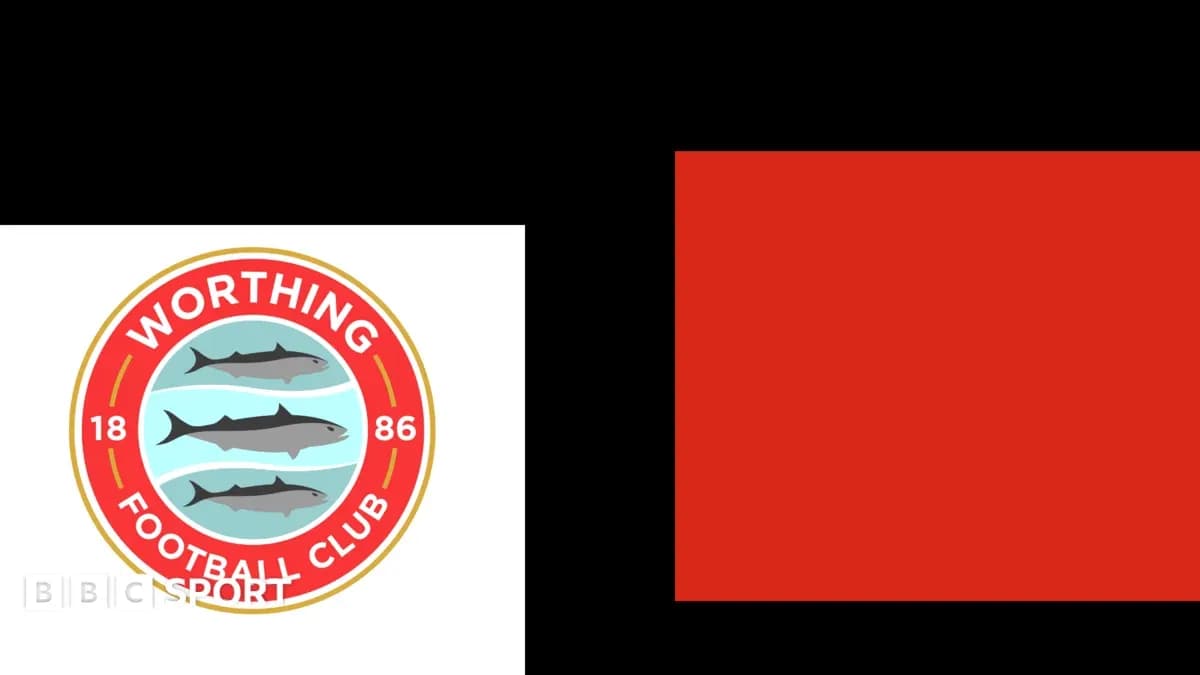 Worthing Football Club logo with red background Worthing Football Club logo with red background