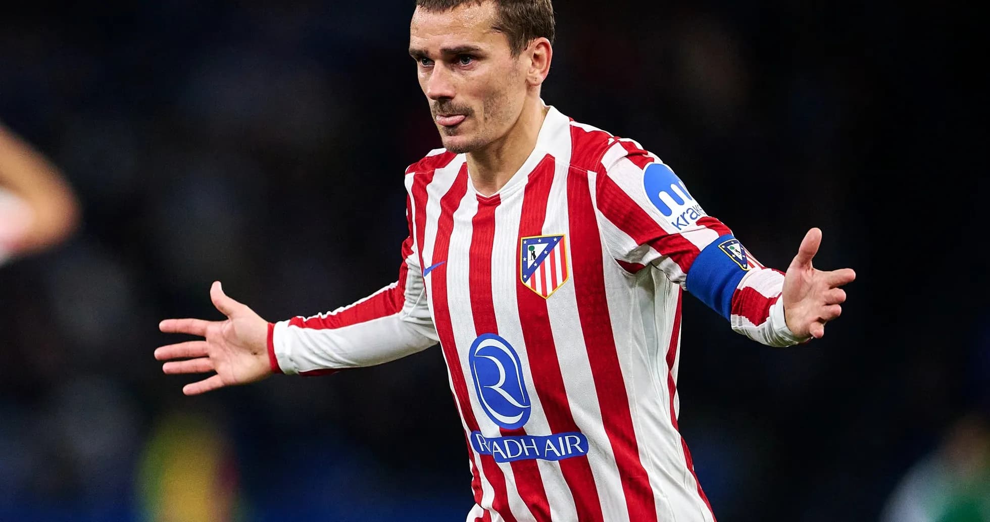 Antoine Griezmann celebrating during La Liga match Antoine Griezmann celebrating during La Liga match