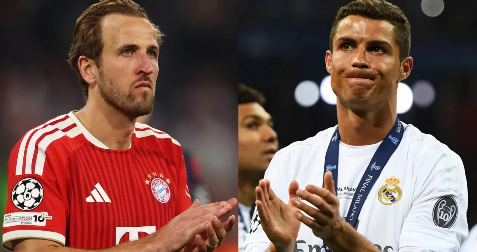 Harry Kane and Cristiano Ronaldo applauding after match Harry Kane and Cristiano Ronaldo applauding after match