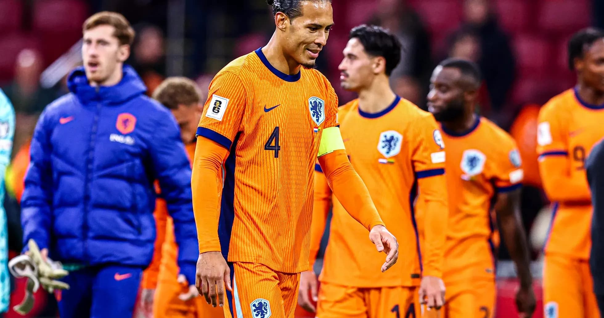 Dutch players leaving the field after match Dutch players leaving the field after match